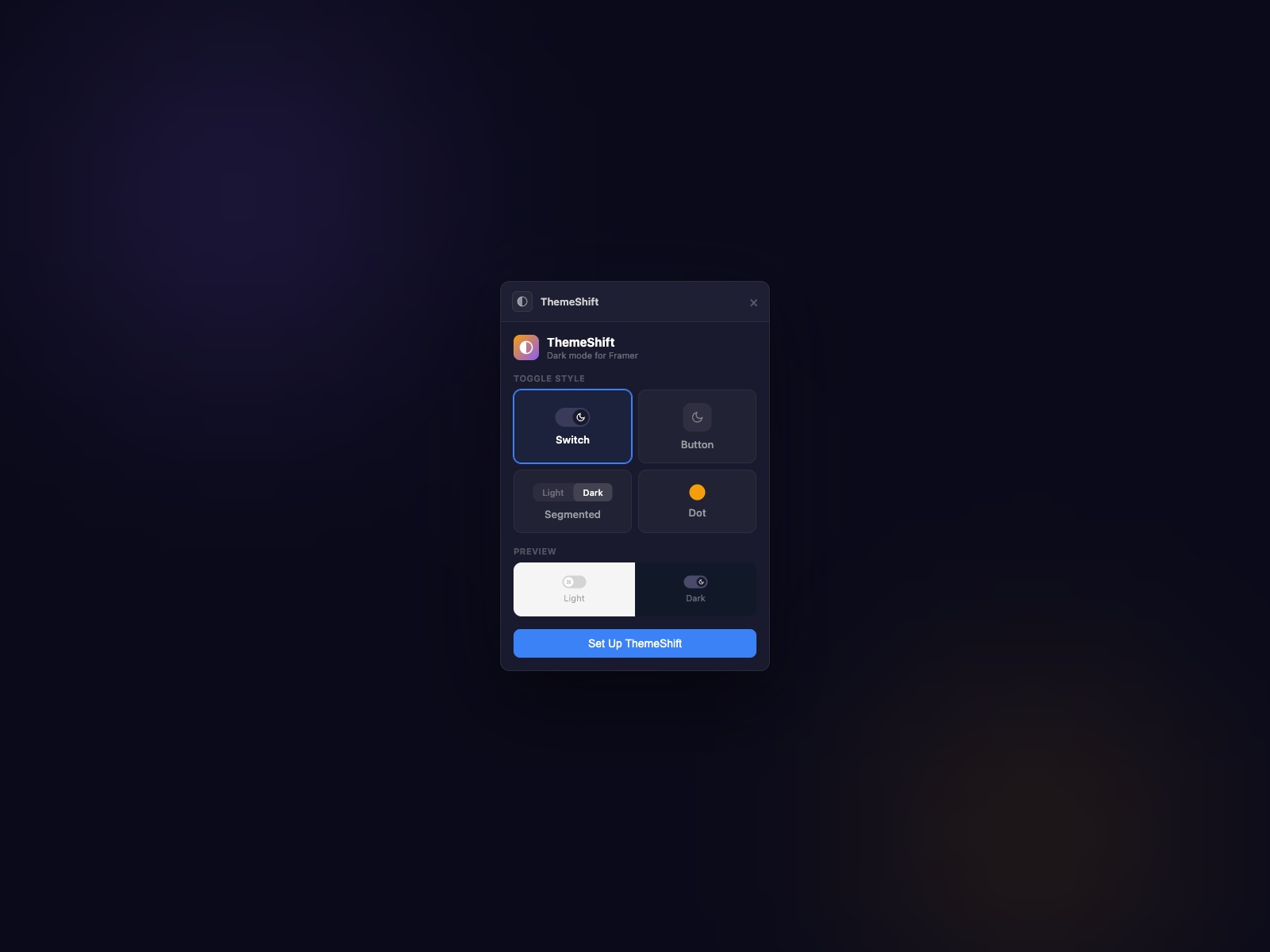 ThemeShift — Dark Mode Toggle